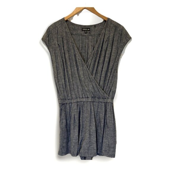 Toad & Co Womens Romper M Dark Blue Tara Hemp Faux Wrap Outdoor GranolaGirl - Picture 1 of 9